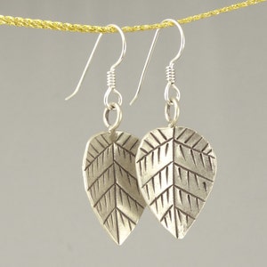 Hill Tribe Silver Concave Leaf Earrings
