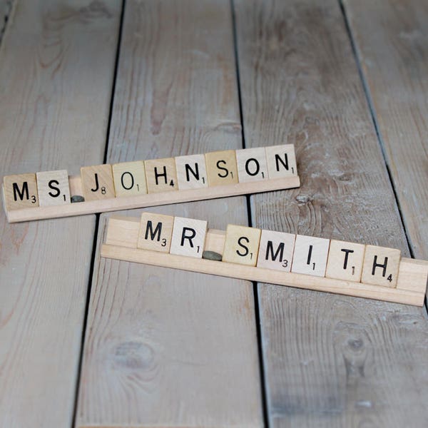 Desk Name Plate - Scrabble - Teacher