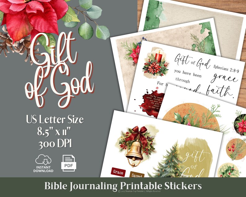 Christmas Bible Journaling Printable for Her Gift of God Digital Bible ...