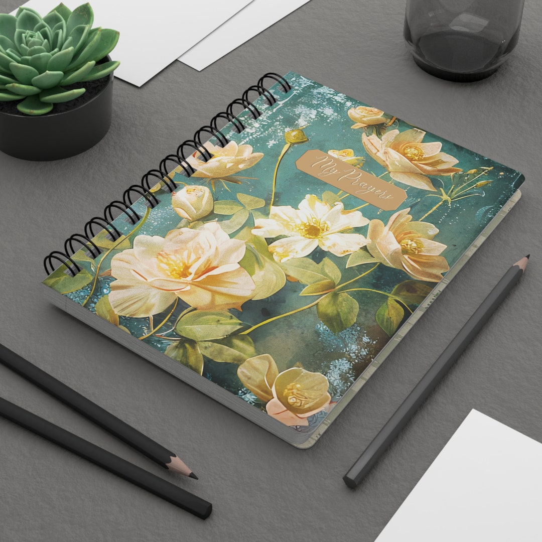 Prayer Journal Cottagecore Vintage Style Floral Spiral Bound Notebook ...