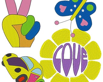 60's Groovy Machine Embroidery Designs