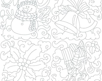 Christmas Redwork Blocks