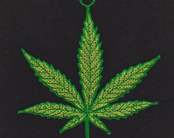 FSL 5 inch Cannabis Ornament Machine Embroidery Design