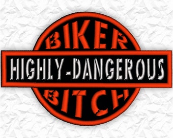 5" Biker Bitch Patch embroidery