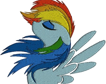 Rainbow Pony Dash  Machine Embroidery Designs