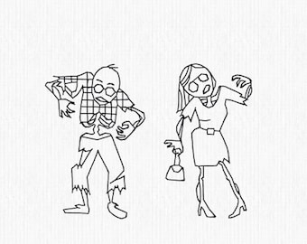 Zombie Stick Family Machine Embroidery Designs