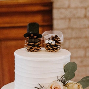 Pinecone Wedding Cake Toppers