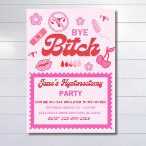 Hysterectomy Party Invitation Editable Digital Download