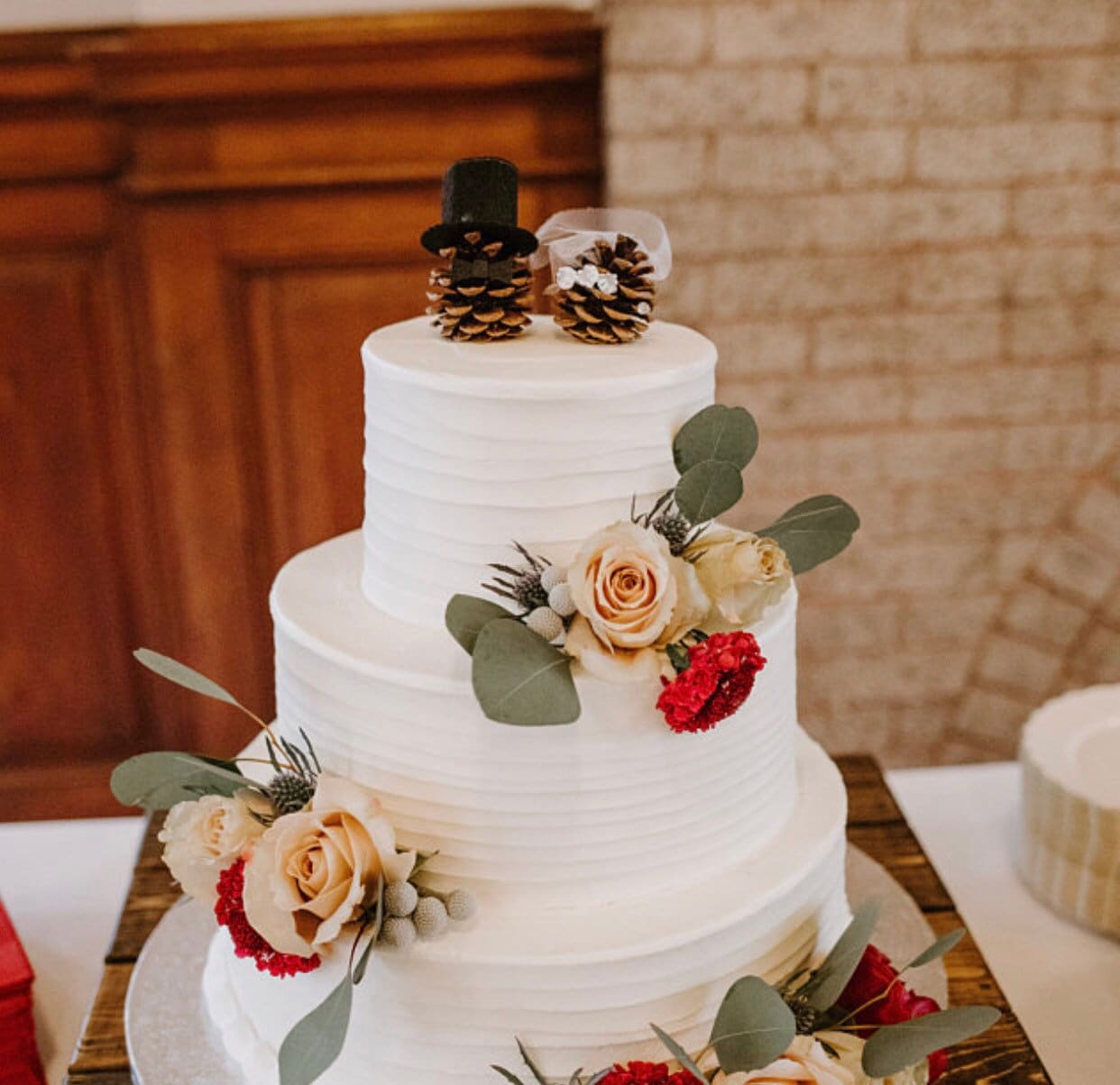 Pinecone Wedding Cake Toppers