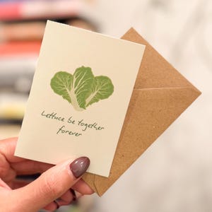 Lettuce Be Together Card: Handmade Pun Anniversary Card