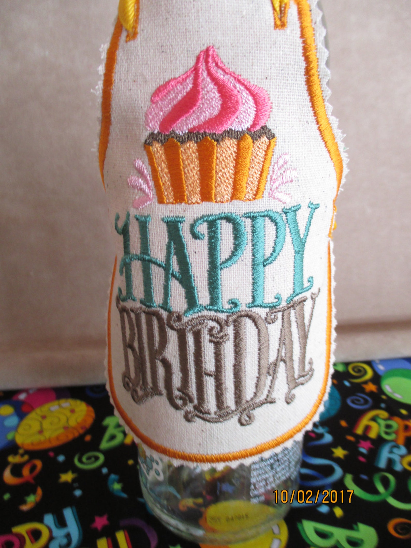 Happy Birthday Bottle Apron Birthday Treat Gift Bottle Etsy