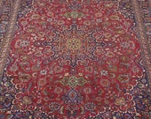 Superb 13x10 ft Vintage rug, handmade rug, handknotted rug, floral rug, wool rug, oversize rug, traditional area rug, carpet 12 39 .6 quot X 9 39 .8 quot