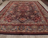 Amazing Huge rug,10 x 12 ft rug,large rug,vintage rug, birds deers buck handwoven rug,hand made knotted wool rug,9 39 8 quot x12 39 4 quot feet art deco