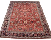 Superb 10x13 feet ,vintage rug, oversized rug,area rug, wool rug,geometric floral rug, large palace rug,hand made knotted rug, 12 39 6 quot x9 39 5 quot ft
