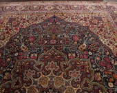 Exquisite 14x11 feet Antique rug, palace mansion rug ,oversized rug, hand made knotted hand woven rug ,wool rug, floral rug, 10 39 .8 quot x14 39 .4 quot ft