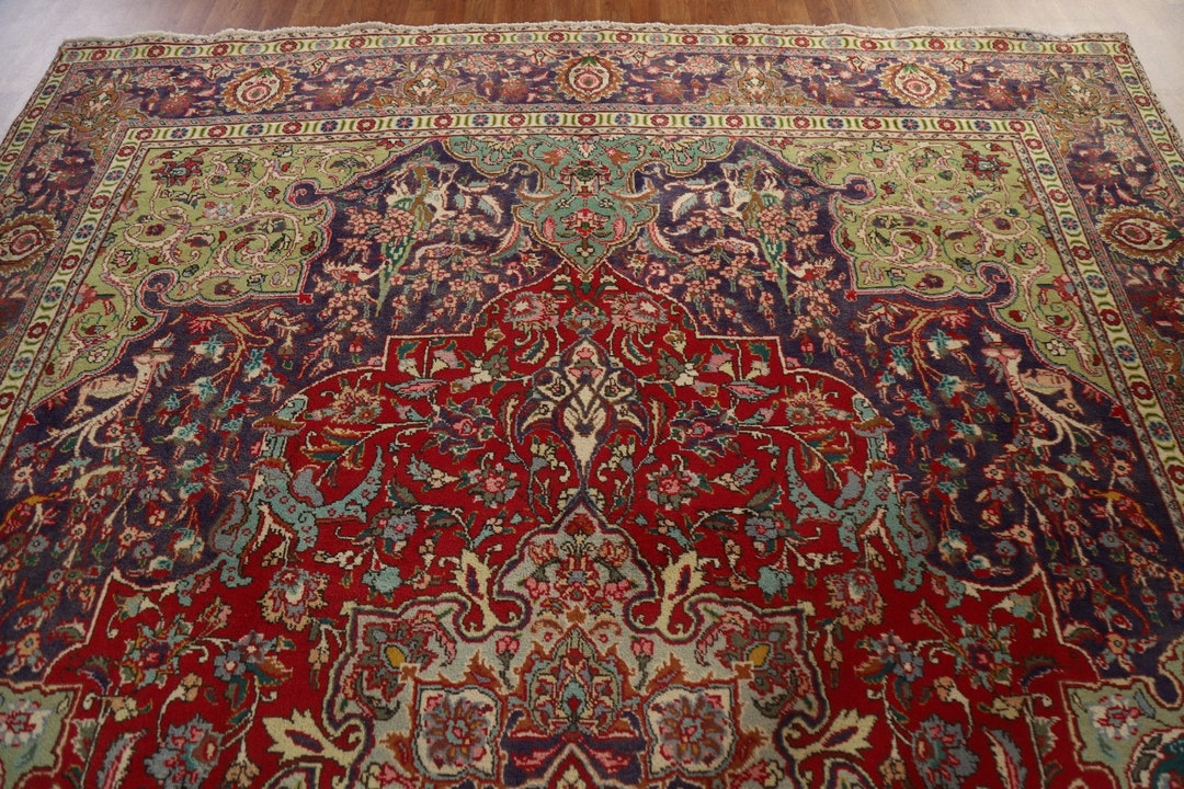 Amazing Big Rug, Large Rug, 9 X 13 Ft Rug, Vintage Rug, Bucks Deer Rug