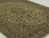 Beautiful 13x10 ft, large rug, over sized ,handknotted rug, ivory rug, cream rug, wool rug,flower rug, area rug,floral wool Huge Big carpet