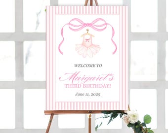 Ballet Birthday Welcome Sign 16x20" Banner for Easel