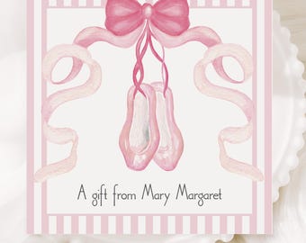 Ballet Birthday Gift Tag: Editable Pink Dance Label (Digital Download)