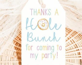 Donut Party Favor Tag: Editable Sprinkle Design (Digital Download)