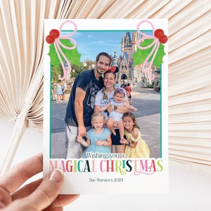 Magische kerstkaart | Pronk met vakantiefoto's! | Meteen bewerken | Kleurrijk | Grillig | Afdrukpartners | Muis