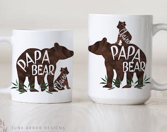 Papa Bear with Cub | Papa bear Baby Bear | PapaBear Mug | Dad Mug | Bear Cub | Bear with Cubs Mug | Daddy Bear | Dad Gift | dad to be