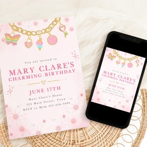 Charm Bar Party Invitation | Tween Girl Jewelry Making Party | Senior Party | Beads | Friendship Bracelets | Teen | Birthday Invite