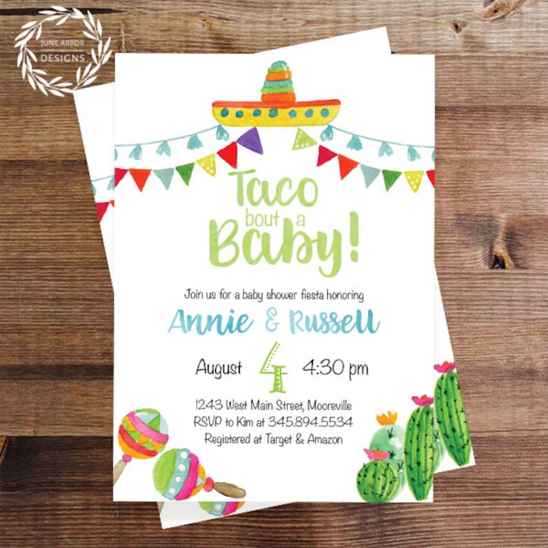 Taco Bout a Baby Baby Shower Invitation Fiesta Baby Shower Etsy