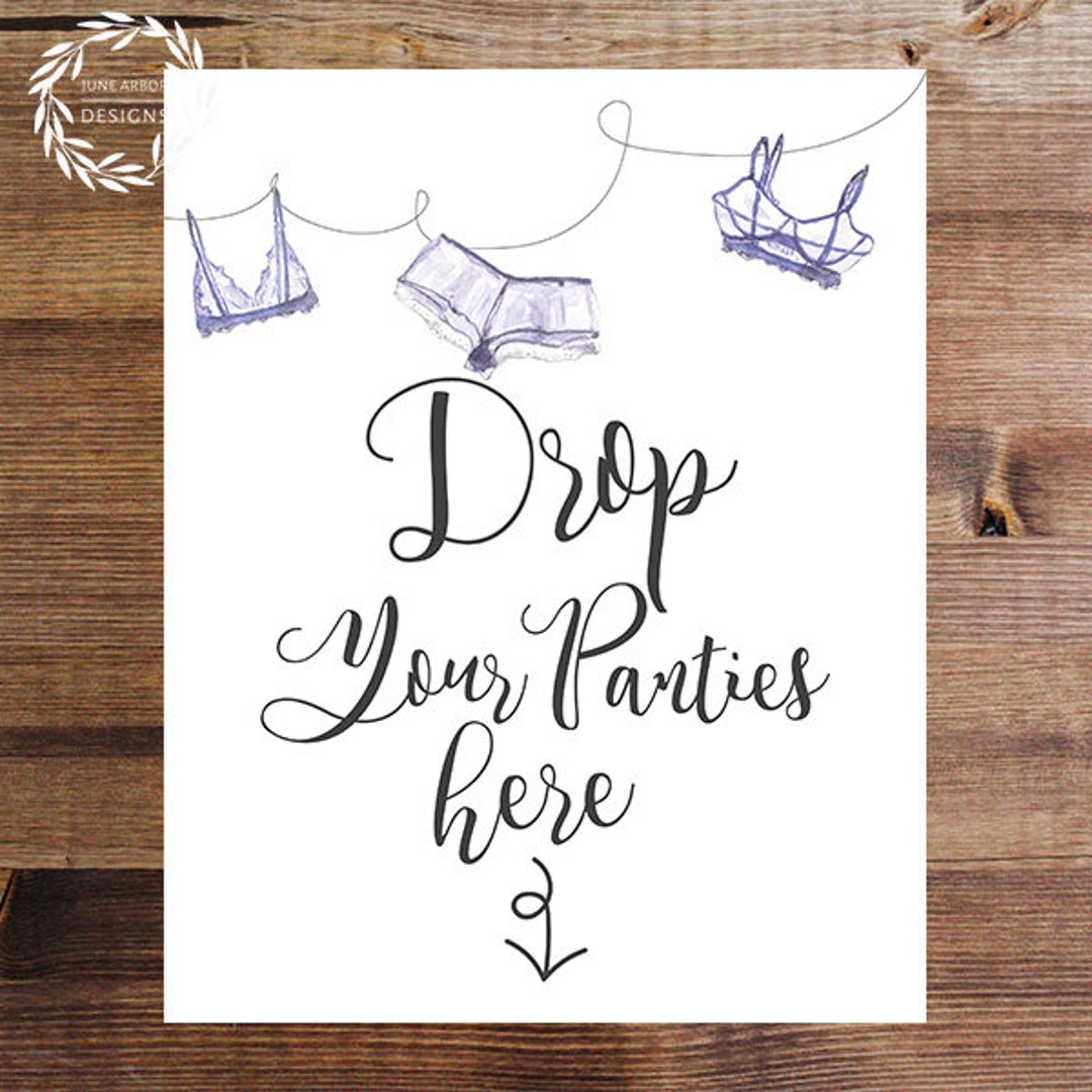 Drop Your Panties Sign Lingerie Shower Printable Sign Instant Download ...
