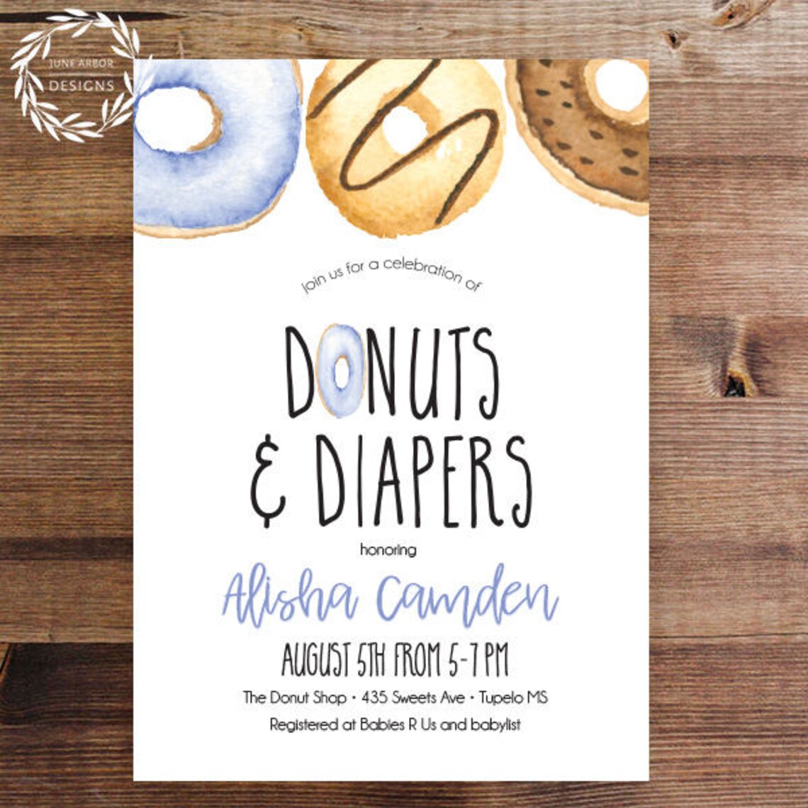 Diapers and Donuts Baby Shower Invitation Printable Baby - Etsy