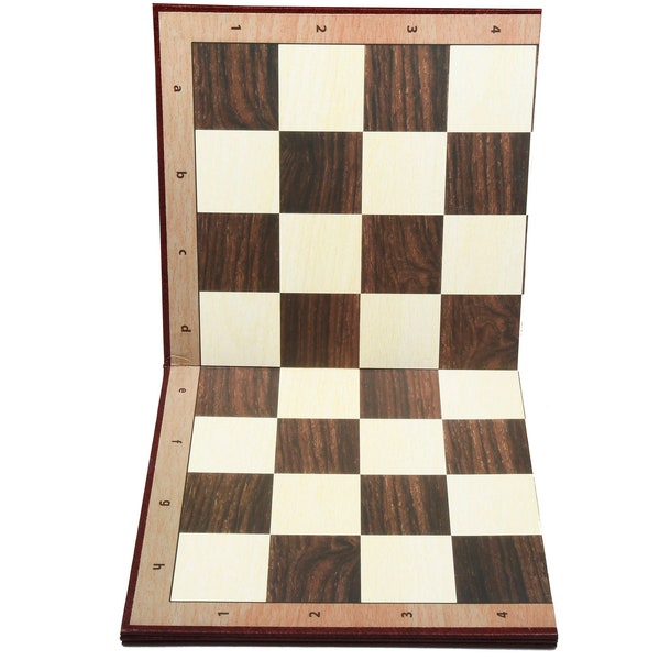 Folding Indian Cardboard 19" Chess Board with Notations in Brown and Off White square - 55mm square Wooden Chess Board | chessbazaar B1063