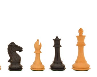 The Ace Series Staunton Chess Set in Ebony & Box Wood - 4.1" King SKU: R0325