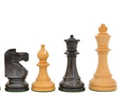 Reproduced 1941 Liberty Chess Set Small Club Size in Stained Jet Black Box wood SKU S1262