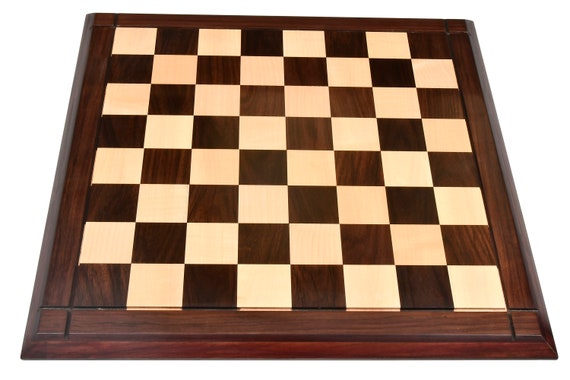 21 Large Wooden Chess Board Rosewood & Maple Square 55mm Handmade