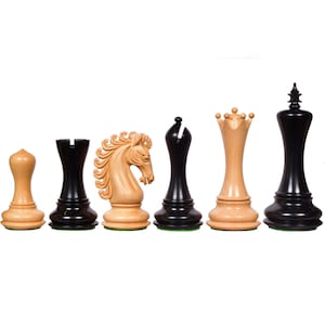4.4" Empire II Series Staunton Luxury Chess Set - Chess Pieces Only - Ebony Wood - Extra Queens