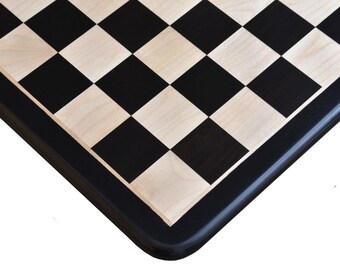 Wooden chess board in Ebony/Box Wood from India 19" - 51mm squares. D0181