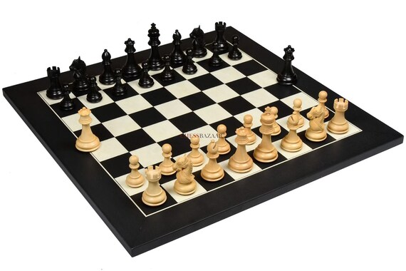 The Bridle Study Analysis Chess Pieces in Ebonized and Boxwood - 3.2 King