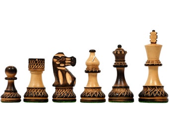 55 mm chessbazaar Solid Wooden Chess Board in Ebony Wood & Box Wood 21" 