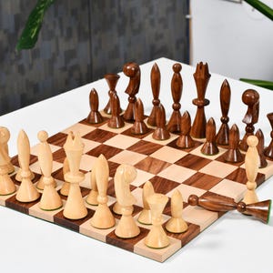 Chess Set 1958 ANRI Reproduction by Arthur Elliott - Sheesham / Boxwood 4.25&quot; King | Optional Board and Chess Storage Pouch