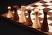 Reproduced Modern Mid Century Minimalist Hermann Ohme wooden weighted Chess Pieces. M0035 