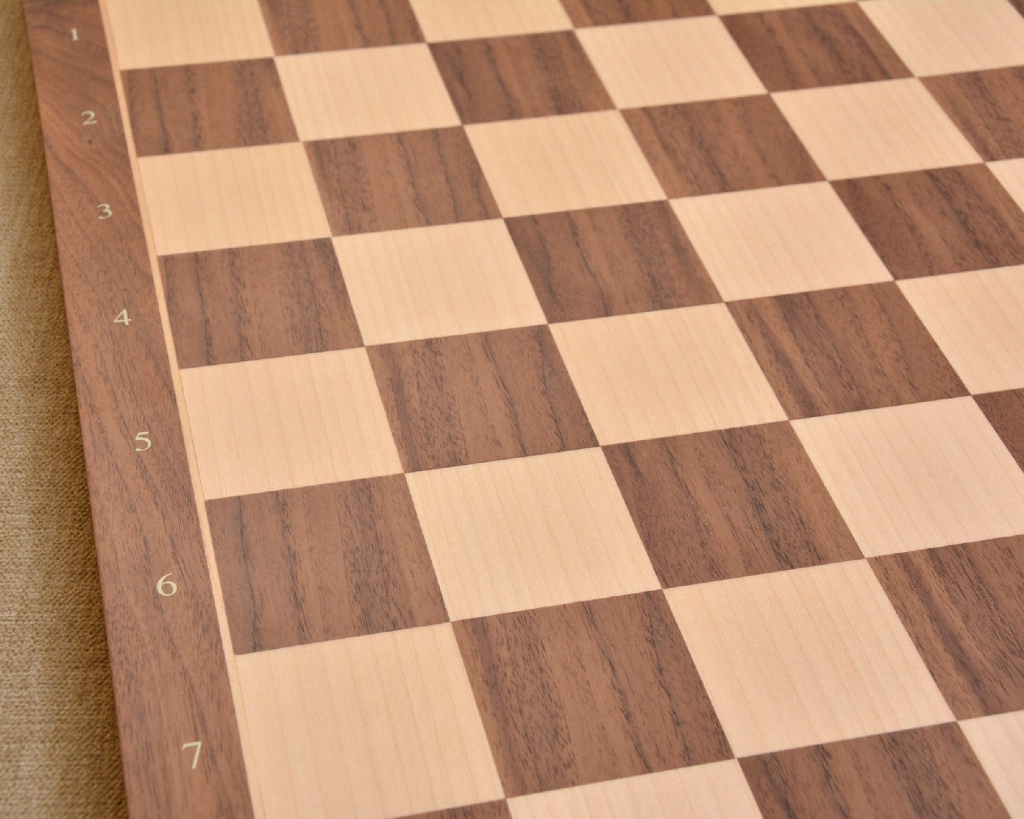 Wooden Chess Board Standard Walnut Maple with Notation Etsy