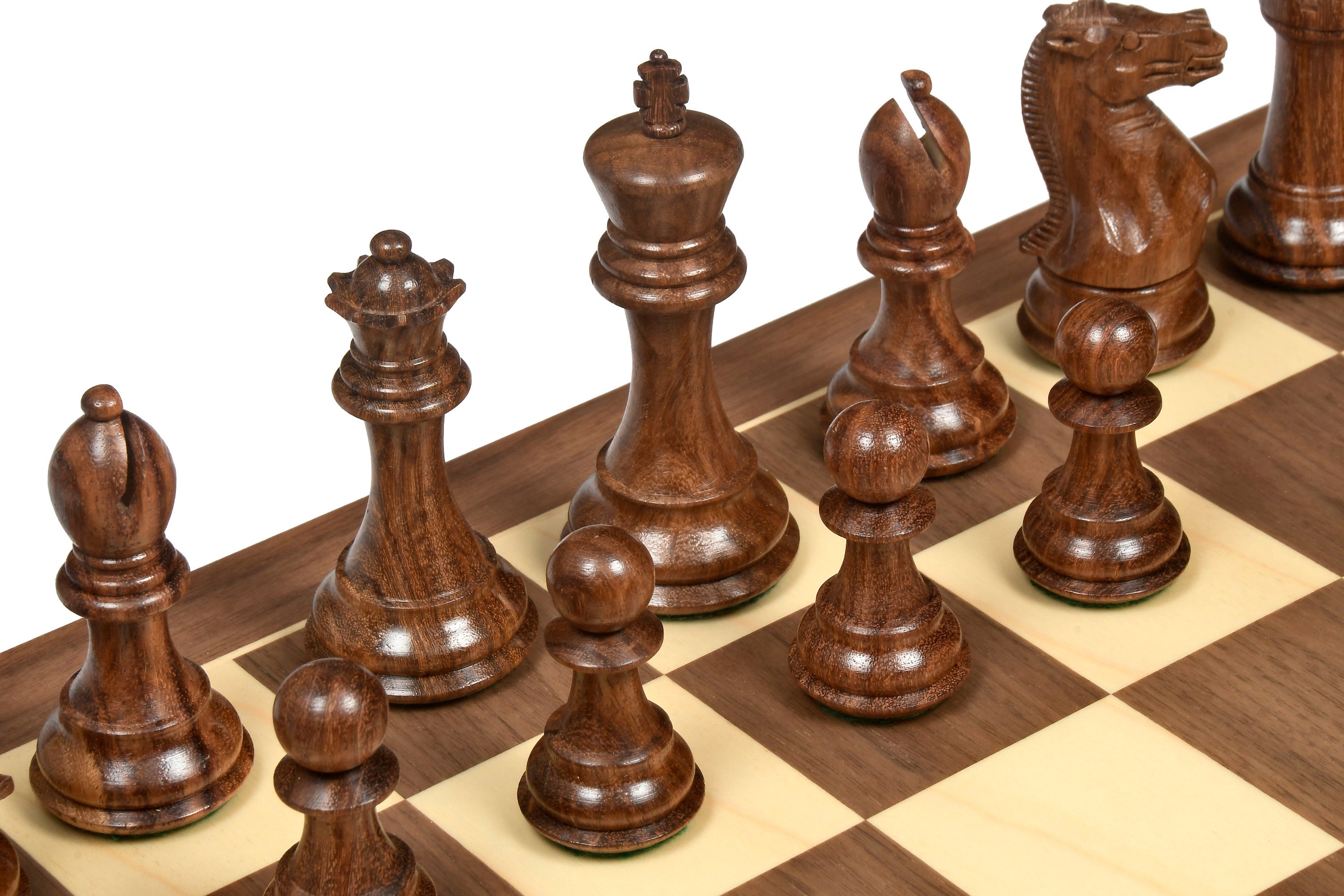 Wooden Chess Only 32 Standard Championship Staunton Wooden Chess 10 Cm  Crown Prince Object Pouch Leather Chess Board