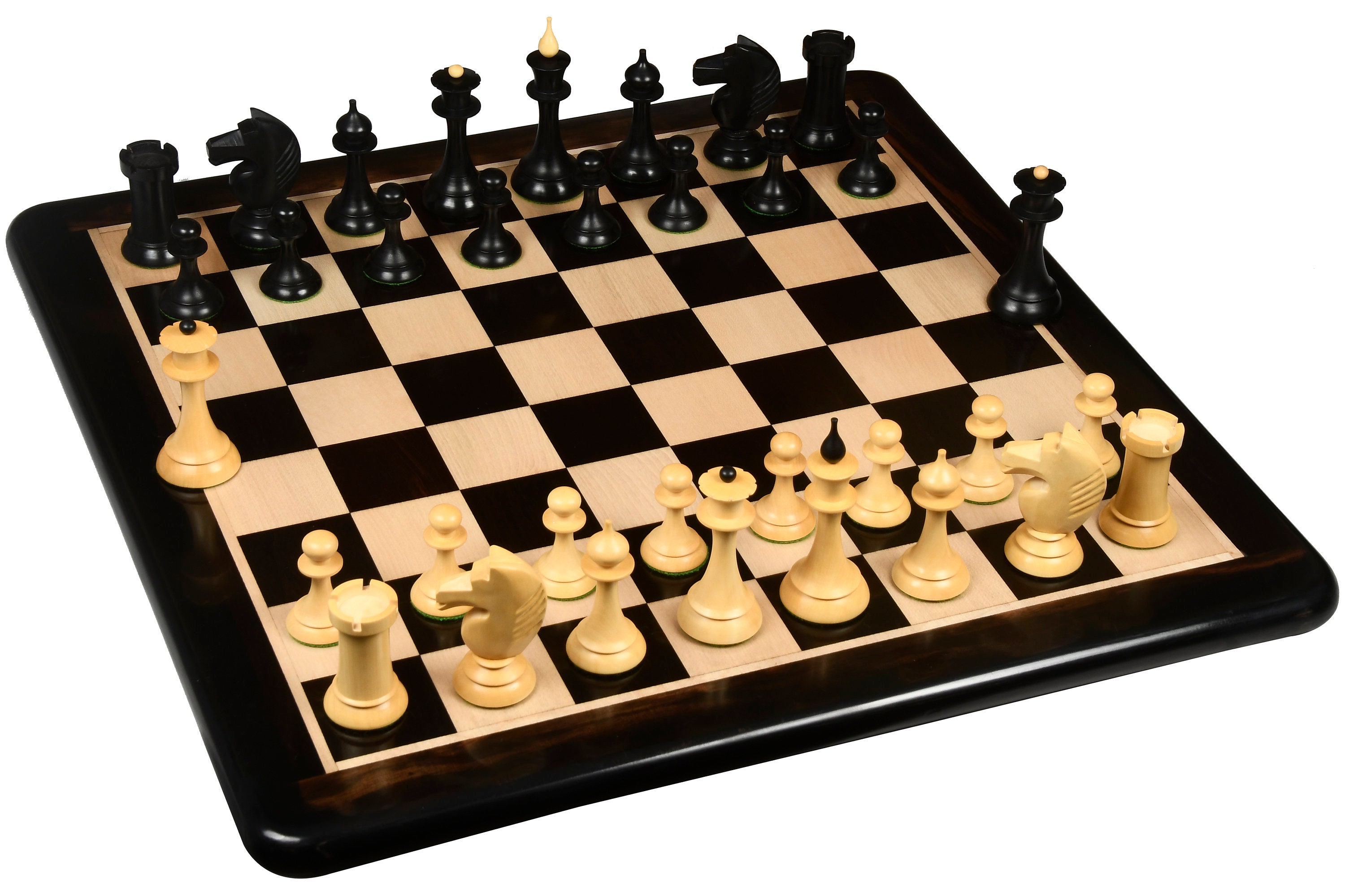 Combo of Geometric Minimalist Pattern Seamless Design Chess Pieces in  Sheesham & Box Wood - 3.4 King