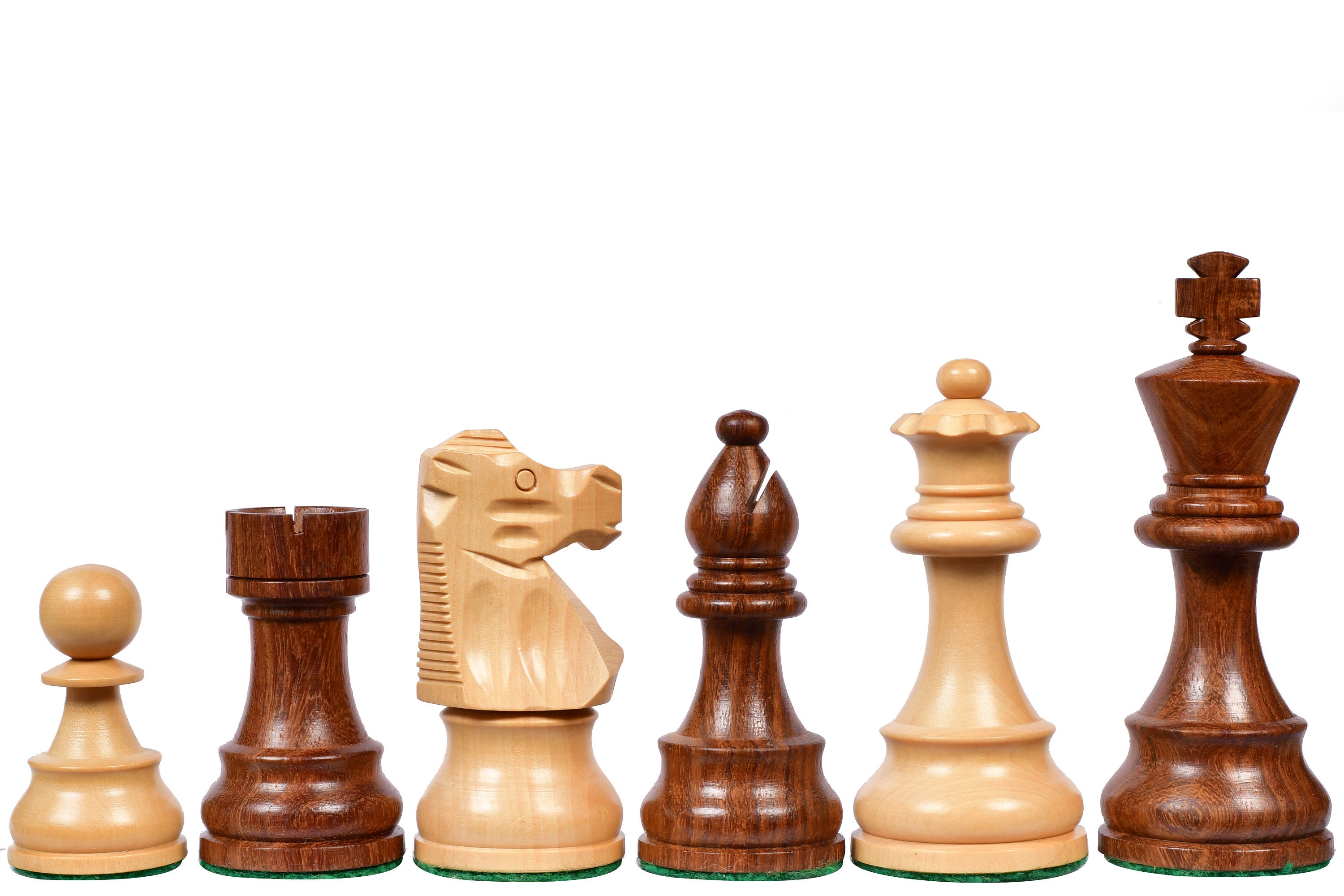 French Lardy Staunton Chess Set Ebonized & Boxwood Pieces with Classic  Walnut Board & Box - 3.75 King