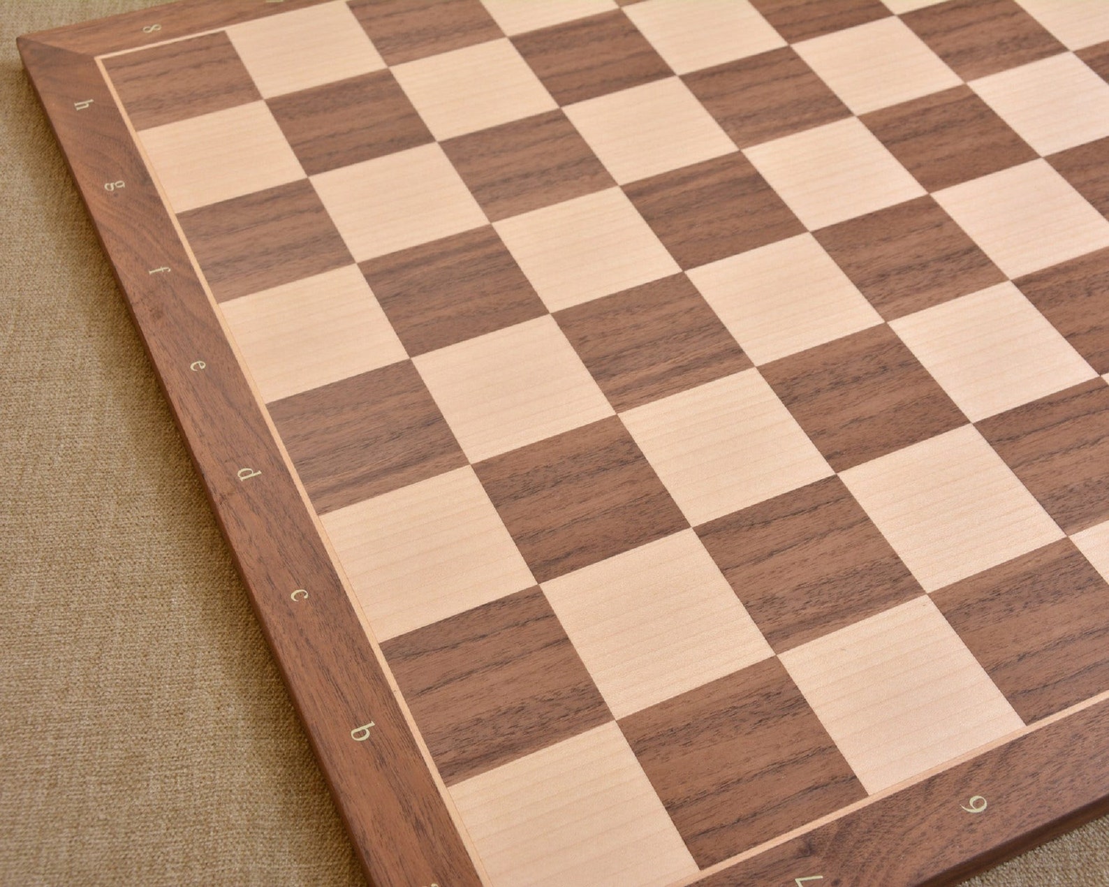 Wooden Chess Board Standard Walnut Maple with Notation Etsy