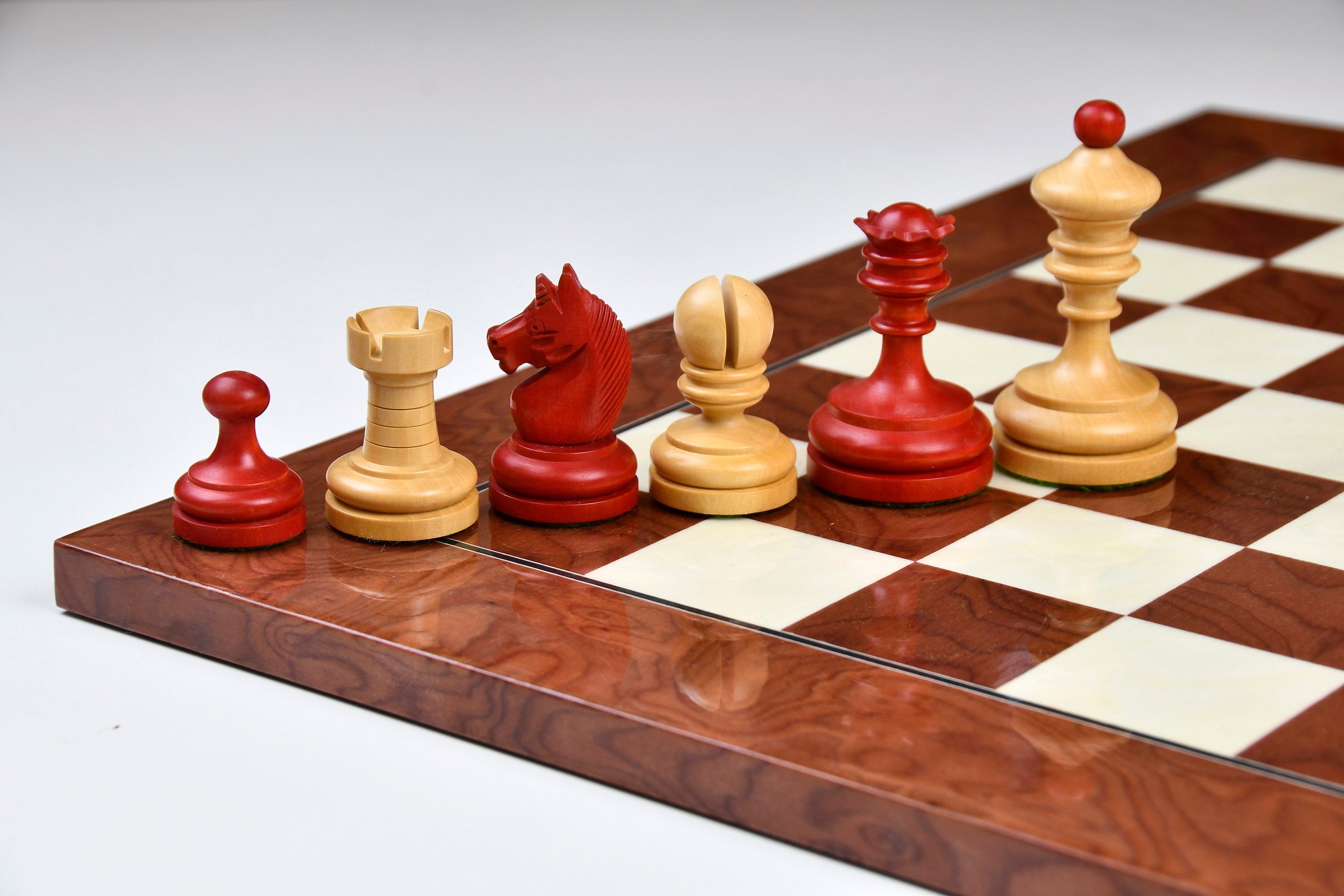 Combo of the Study Analysis Plastic Chess Pieces & Wooden Chess Board -  3.1 King