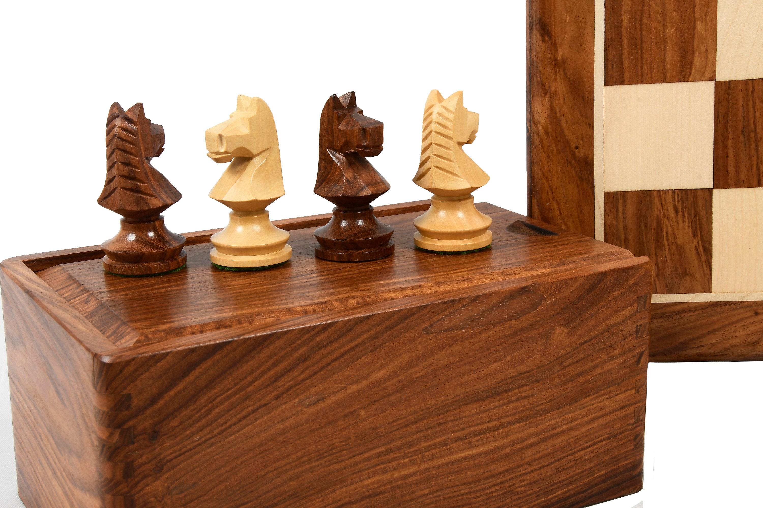  Reproduced Vintage 1930 German Knubbel Analysis Chess Pieces in  Stained Crimson and Boxwood - 3 King : Handmade Products