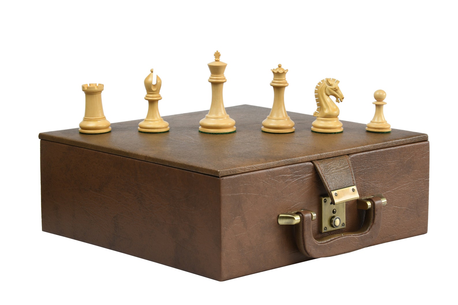 Chess Set Storage Box Brown Leatherette Coffer With Double Etsy Canada