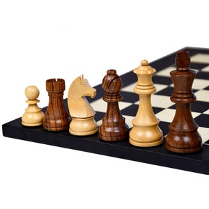 Tournament Championship Chess Set - Sheesham Wood Pieces - German Knight - Handcarved Chess Pieces - Extra Queens - Chessbazaar