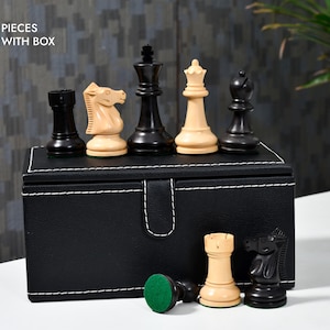 Chess Set - 3.75&quot; Ultimate Series Staunton Chess Pieces  in - Ebonized Wood Chess set Optional Chess Chess Board and Storage Box